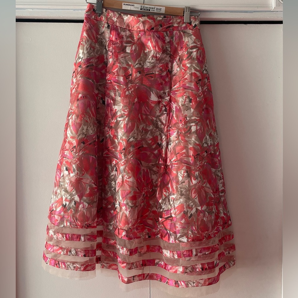 Sachin + Babi Strawberry Hill Organza Midi Skirt